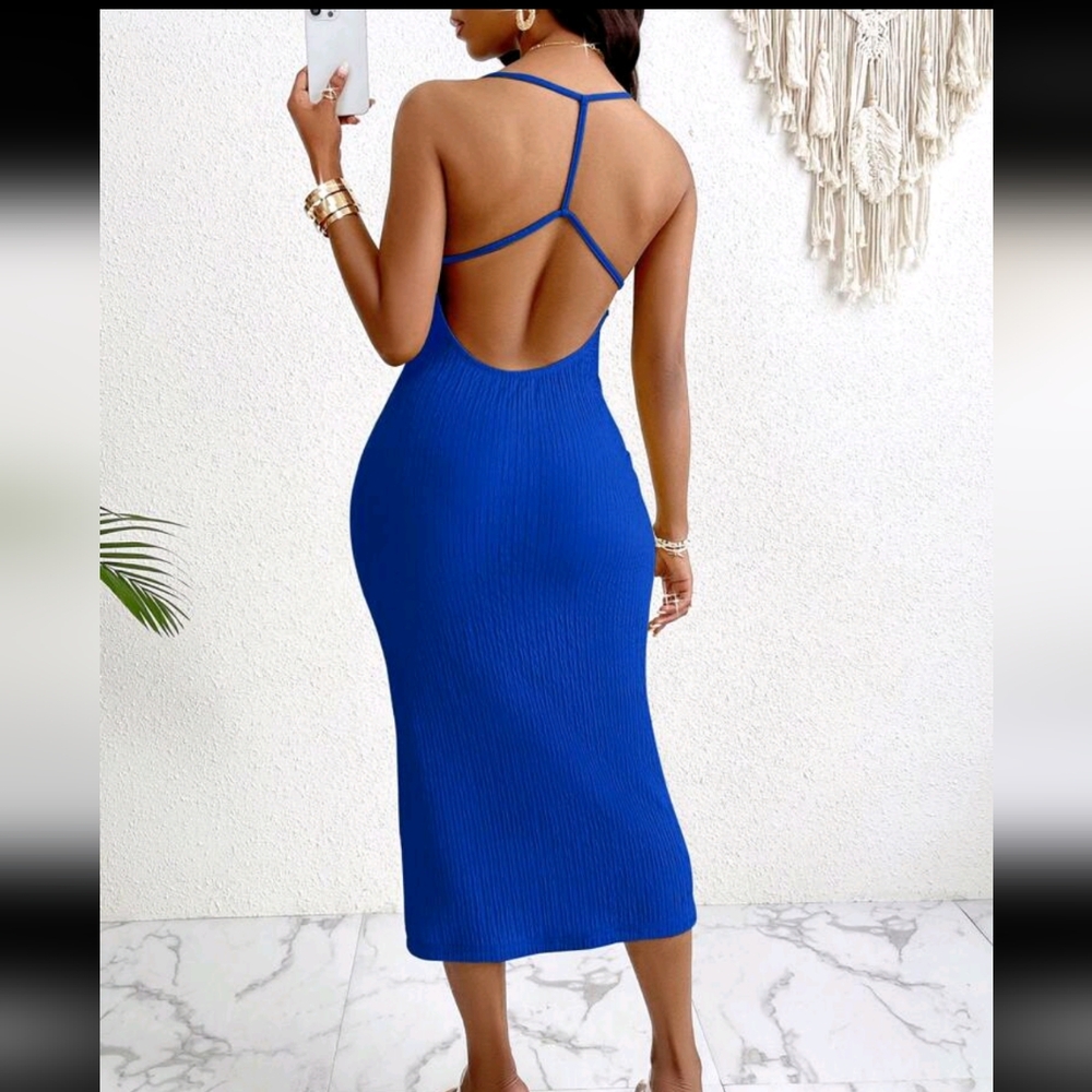 Blue Halter Dress